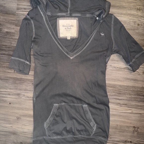 Abercrombie & Fitch Charcoal Hoodie Shirt - Picture 2 of 5